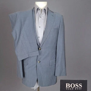 Hugo Boss 2 Piece Suit Mens 38R 32X31 Solid Gray VL USA Wool - Picture 1 of 14