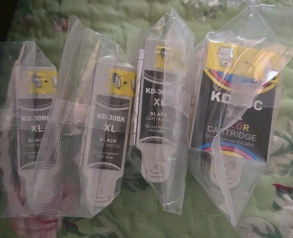KD-30BK XL 3 Pack Black Replacement Ink Cartridges Plus One Color KD 30 Kodak - Image 1 of 1
