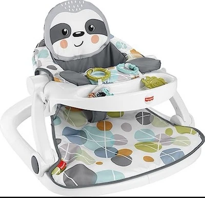 Fisher-Price Asiento de piso Sit-Me-Up Bandeja de bocadillos Juguetes Cojín de asiento lavable - Lindo perezoso Foto 1 de 4