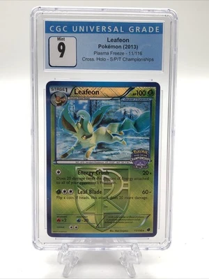 Pokemon Leafeon Plasma Freeze Championships Stamped CGC 9 Graded Trading Card - Image 1 of 2