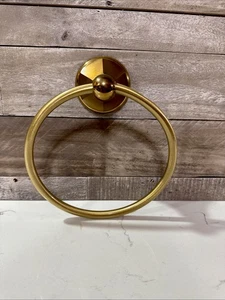 VINTAGE GATCO MASSIVES MESSING RUNDER HANDTUCHHALTER KEINE HARDWARE Badezimmer Waschtisch Zuhause - Bild 1 von 9