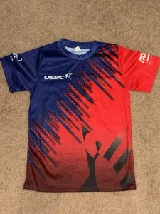 USBC Bowling Jersey T-Shirt Ebonite Storm rot und blau Unisex Small Kurzarm - Bild 1 von 7