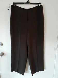Eileen Fisher Silk Georgette Pants Wide Luxe Trouser Sz LP Brown Stretch New - Picture 1 of 8