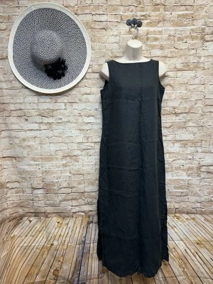 Vestido Talbots Irlandés Lino Negro Sin Mangas Talla 6 Foto 1 de 4