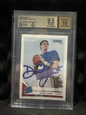 Autógrafo Donruss Daniel Jones 2019 avaliado novato no cartão BGS 9.5 - Imagem 1 de 2