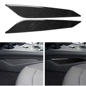 Carbon Fiber Console Gear Side Panel Cover Trim Sticker For Audi A4 B9 17-19 18 - Picture 1 of 5