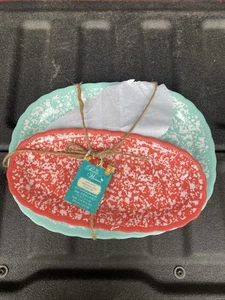Pioneer Woman 2 Piece Country Splatter Melamine Serving Trays Large & Small NEW - Picture 1 of 3