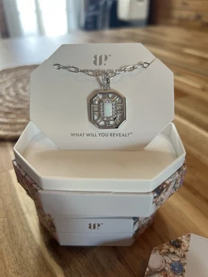 Bomb Party October Necklace "To Light The Ending" NK64248 White Opal/ Rhodium - Image 1 of 2