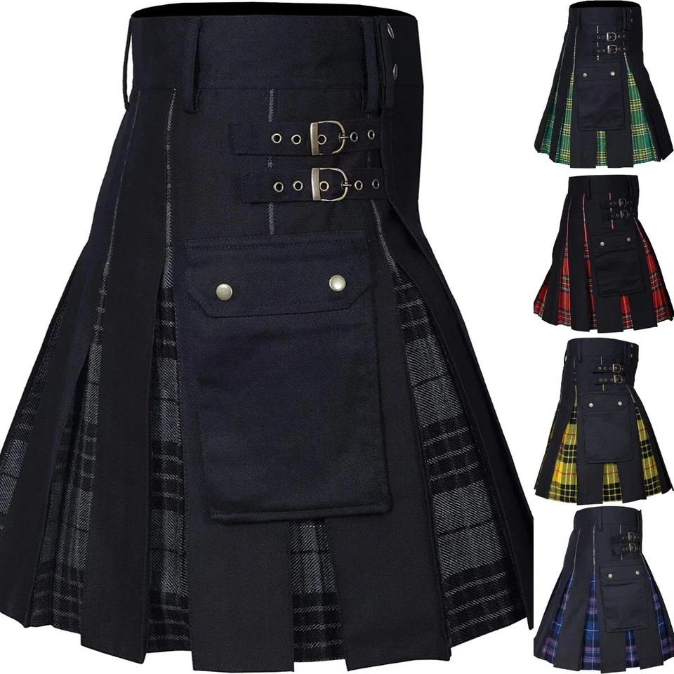 Kilts Men's Utility Kilt for Men Modern Hybrid Cotton & Tartan Kilts Scottish - image 1 of 4