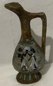 JARRA CERÁMICA ANTIGUA VINTAGE CALABACCHI JARRÓN ITALIA MOTIVOS EGIPCIOS 27 cm - Imagen 1 de 5