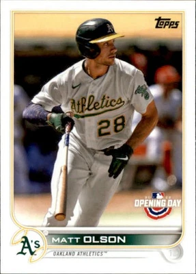 Matt Olson 2022 Topps Opening Day #187 MLB Athletics ID:141921 - Image 1 of 2