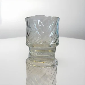 Vintage anni 70 TANG 3” Bicchieri Succo Trasparente Swirl Pubblicità Promo - Set di 4 - Foto 1 di 6
