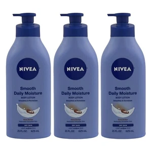 3 Pack Nivea Smooth Daily Moisture Body Lotion for Dry Skin Shea Butter 21 oz - Picture 1 of 5