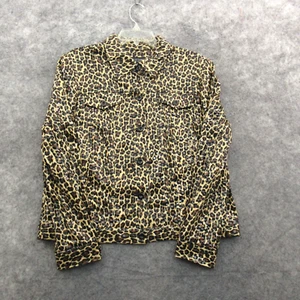 Perceptions New York Women Jacket 14 Beige Brown Animal Print Long Sleeve Casual - Picture 1 of 11