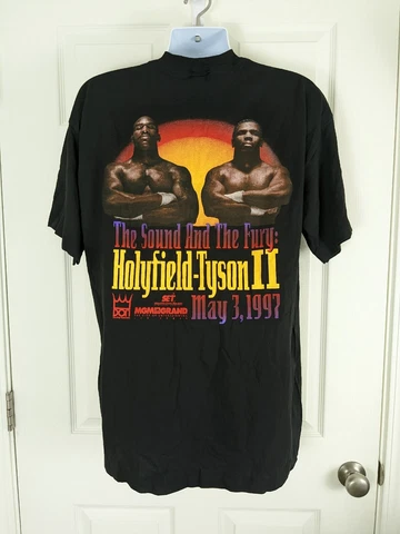 NWT Vintage Mike Tyson vs Holyfield 2 Boxing Tshirt 1997 MGM Grand  w/Receipt Cover