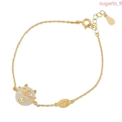 Pulsera Creatividad Gato de la Suerte Jade Natural China Retro Artesanía Mujer Joyería Foto 1 de 4