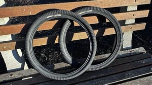 Old School BMX Dyno Hoop D's Tires 20 in Freestyle Black Set HoopD 1990s - Picture 1 of 12