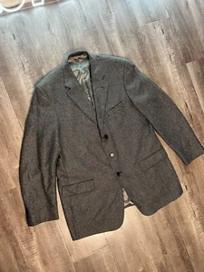 Vintage Givenchy Blazer Jacket Sport Coat Tweed Textured Wool & Silk 44 Long Vtg - Picture 1 of 19