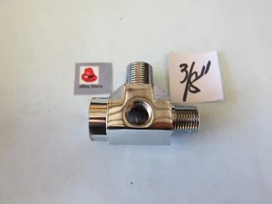 Camiseta Lowrider Hydraulics one 3/8" FMM +1/4", cromada, resistente, nueva - Imagen 1 de 15