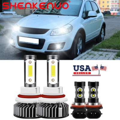 For Suzuki SX4 2007-2013 4x 9007&H11 LED Headlight Fog Light White Bulbs 4800LM - Image 1 of 4