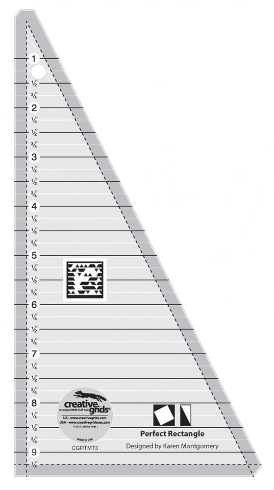9.5" 'Perfect Rectangle' Triangle Quilting Ruler Template CGRTMT3 - Image 1 of 1