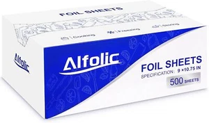 Pre Cut Aluminum Foil Sheets - 9" x 10.75", 500 for Cooking, Storing Food - Picture 1 of 5