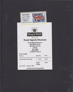 GB 2017 Post & Go Frama Royal Corps of Signals overprint Union Flag 1st single - Picture 1 of 1
