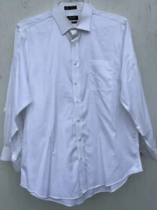 Nordstrom Shirt Mens Size 35 White Button Up Long Sleeves Cotton Wrinkles Free - Picture 1 of 12