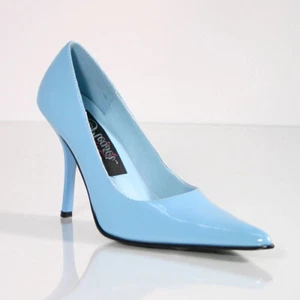 Pleaser USA Foxy-01 Light Blue Patent Court Shoe IN-STOCK