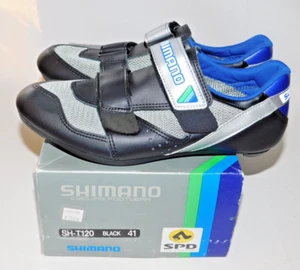 Shimano SH-T120 Road Cycling Biking Shoes Blue & Black, Men's US Size 8 EU 41 - Picture 1 of 10