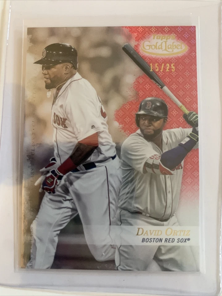 2017 Topps Gold Label Class 3 Red /25 David Ortiz #72 HOF - Image 1 of 4