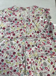UA Scrubs Scrub Top Size Large I Love Peace. - Picture 1 of 3