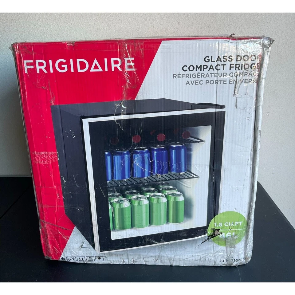 FRIGIDAIRE GLASS DOOR COMPACT FRIDGE [EMIS 164-CU] - Image 1 of 4