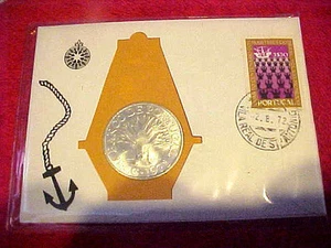 1971 #LE-37 99 COMPANY FIRST DAY FIRST ISSUE PORTUGAL 50 ESCUDO SILVER 494 ISSUE - Picture 1 of 4