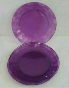 Tupperware Eisprismen 8 Zoll rund Acryl elegante Teller 4-teiliges Set lila neu - Bild 1 von 4