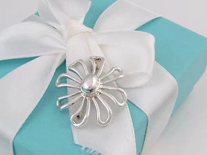 Tiffany & Co Plata Grande Enorme Picasso Flor Margarita Broche Prendedor Bolsa  - Imagen 1 de 5