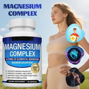Magnesium Komplex Nahrungsergänzung 8 Elementares Magnesium 1000mg - Maximale Absorption - Bild 1 von 15