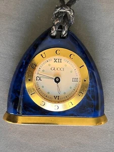 Vintage Gucci Desk Alarm Clock , rare Lapis Lazuli , FOR REPAIR , NOT WORK - Picture 1 of 11