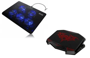Portable Laptop Cooling Pad LED Dual USB Cooling Fans Adjustable Stand Coolpad - Picture 1 of 26