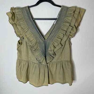 Blusa Mare Mare x Anthropologie cambray con volantes para mujer talla mediana algodón - Imagen 1 de 10