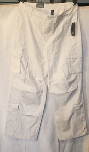 Wild Fable Women's off white Elastic Waist Wide Leg Cargo Pants Size XL 31" - Picture 1 of 5