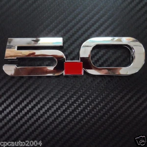 Car Badge 5.0 Number 5'' Big Metal Chrome for Mustang Trunk Side Emblem Sticker - Bild 1 von 6