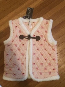 Matilda Jane Clothing Girls Pink Reversible Sherpa Lined Vest Size:6 NEW/NWT - Picture 1 of 6
