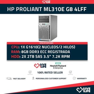 HP Proliant ML310e G8 4LFF 1x G1610 + 8GB RAM DDR3+ P222 + 2PSU 674814-001 - Photo 1/7