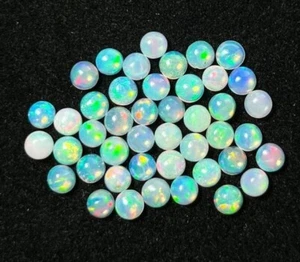 Ethiopian Opal 25 Pieces 4mm Round Cabochon Loose Gemstone For Jewelry - Picture 1 of 1