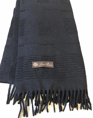 "Bufanda Loro Piana 100 % cachemir negra gruesa y suave 68"" L $1,100" Foto 1 de 4