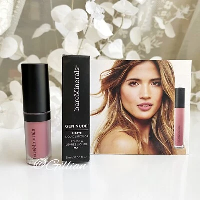 Color de labios líquido mate BareMinerals Gen Nude SWAG tamaño de viaje: 0,06 oz / 2 ml nuevo en caja Foto 1 de 4