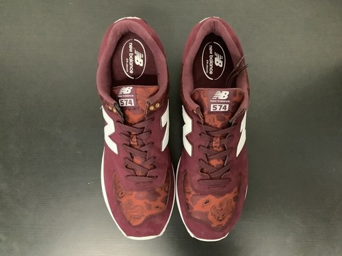 New Balance 574 Paisley mimetico Borgogna con scarlatto ML574PAB da uomo NUOVO