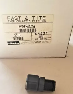 Conector macho Parker Fast & Tite P8MC8, 1/2"" tubo x 1/2"" mnpt - Imagen 1 de 6