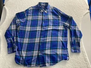 Camisa Chaps Adulto 2XL Azul A Cuadros Rendimiento Franela Abotonada Algodón Para Hombres - Imagen 1 de 5